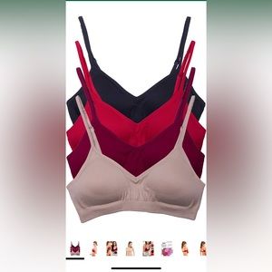 Kalon Women’s 4 Pack Demi Padded Bralette Wireless Comfortable Bra size S/M NWT